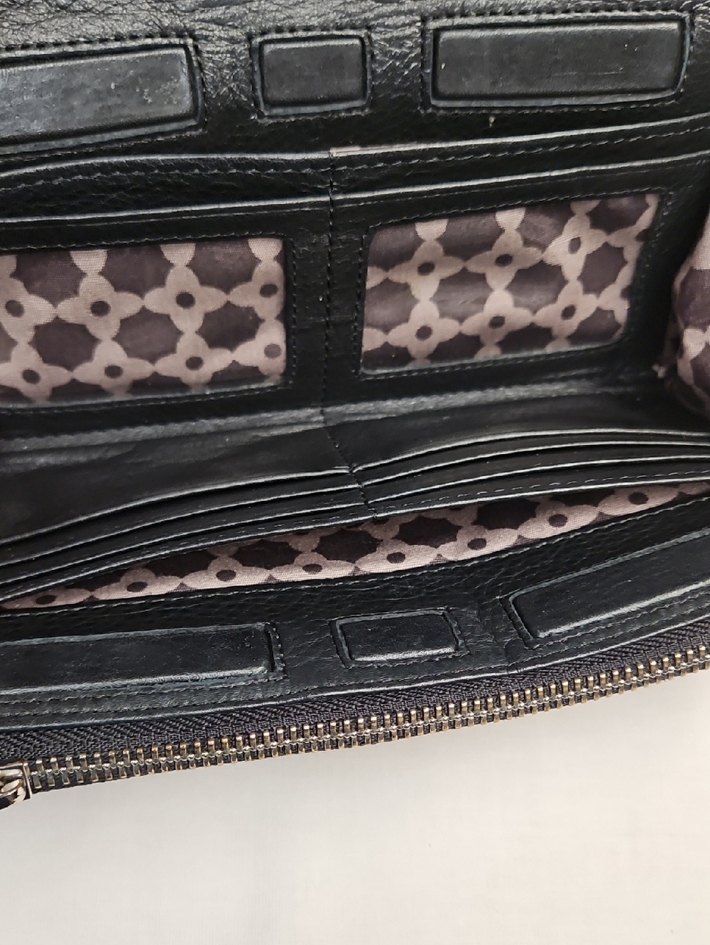 Brighton Black Leather Wallet/Organizer/Crossbody with Silver Accent - Picture 7 of 14